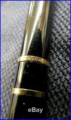 Vintage Waterman Fountain Pen/ Black with Gold Trim /Made in Paris France
