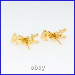 YSL Earrings Womens stud Yves Saint Laurent Yellow gold plated Fashion jewelry