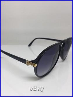 Yves Saint Laurent YSL Victor Hugo 9091 Aviator Sunglasses Black & Gold France