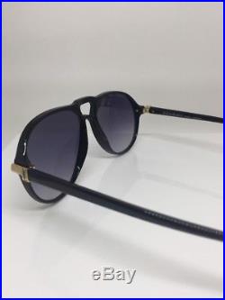 Yves Saint Laurent YSL Victor Hugo 9091 Aviator Sunglasses Black & Gold France